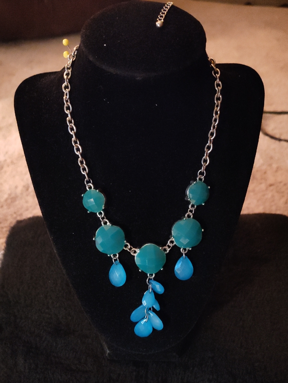 Liz Claiborne Blue Teardrop Bib Necklace - Women Jewelry